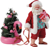 Santa By The Sea with Flamingo Float