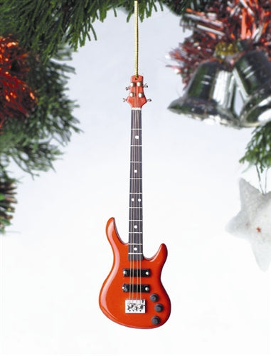 Red Bass Guitar Ornament